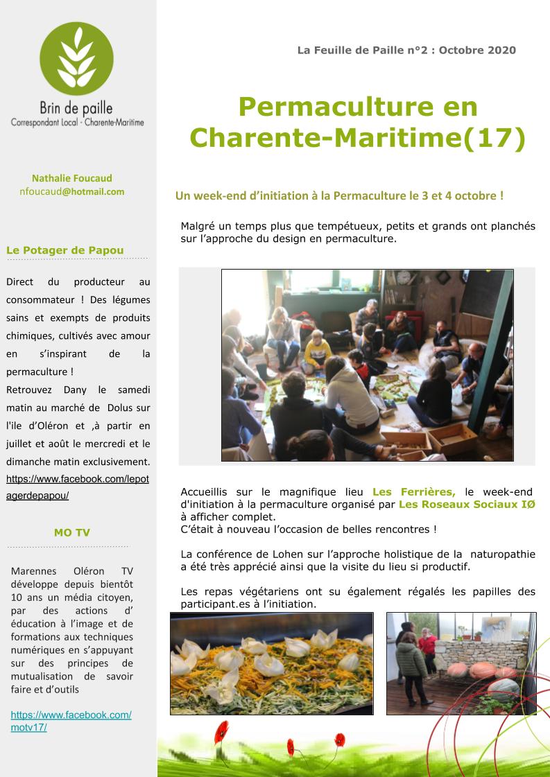 Feuille de Paille n° 2 - octobre 2020 Corloc Charente-Maritime p3